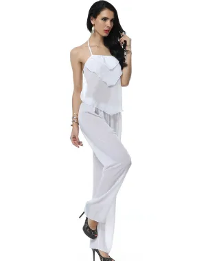 Beauty Chiffon Babydoll and Pant - White