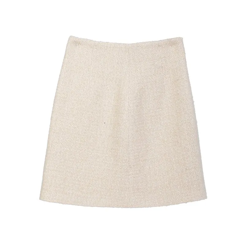 Beige A Line Midi Skirts