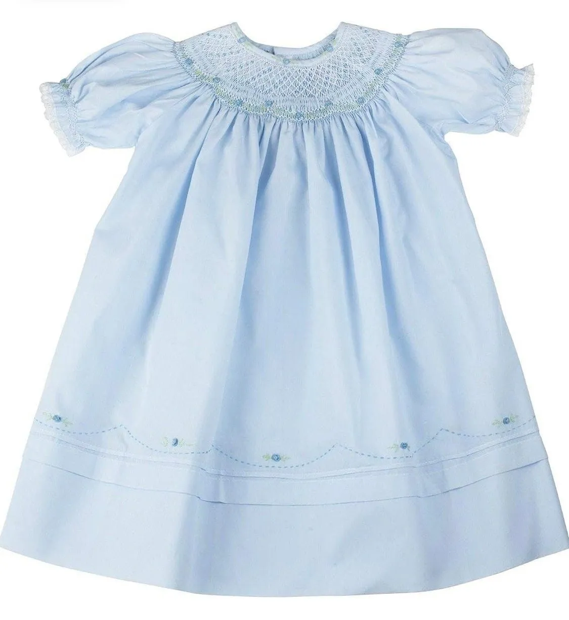Blue Rosette Bishop Dress