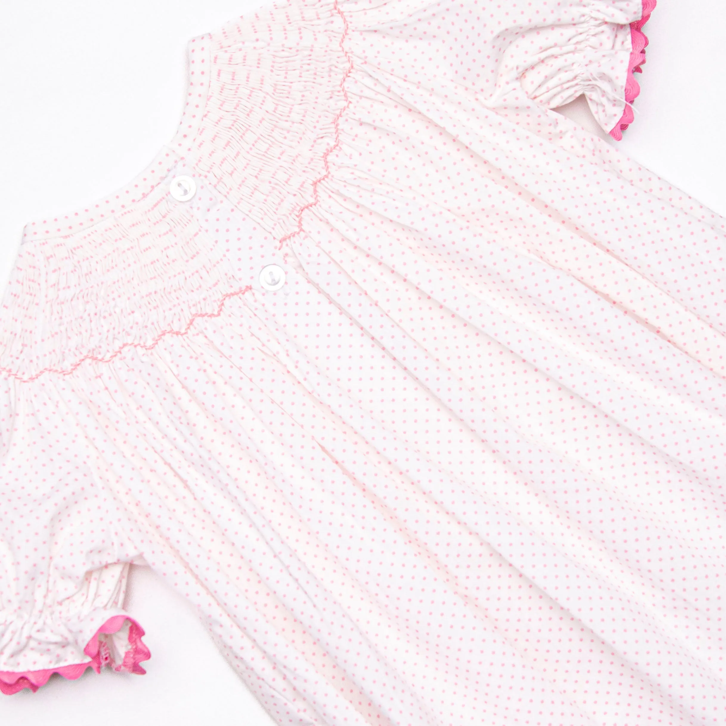 Bow Beauty Smocked Romper, Pink