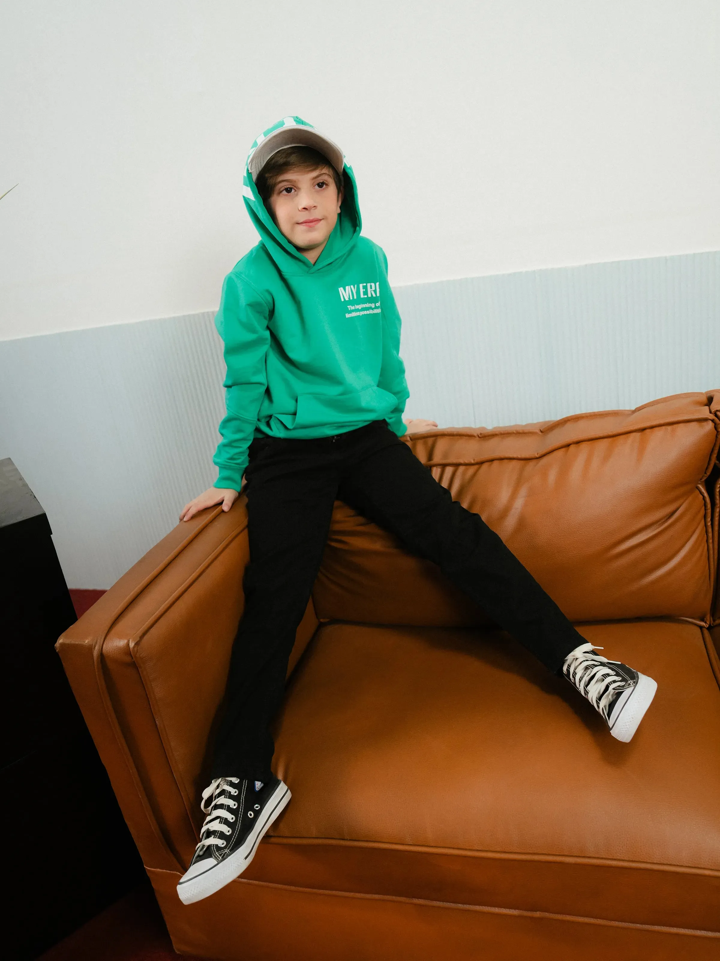 Boy's Green Hoodie - EBTH24-017