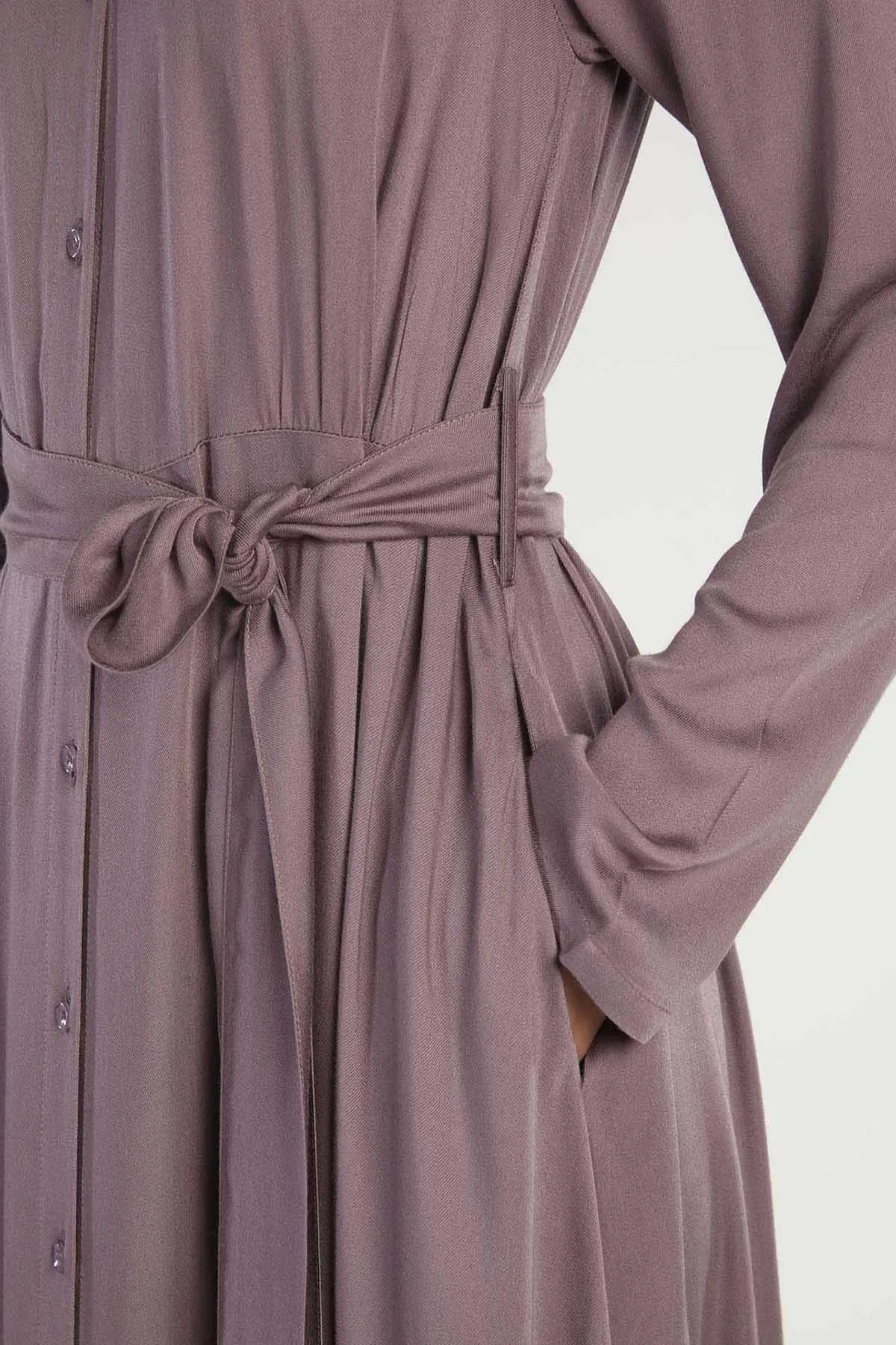 Button Down Maxi Shirt Dress Taupe