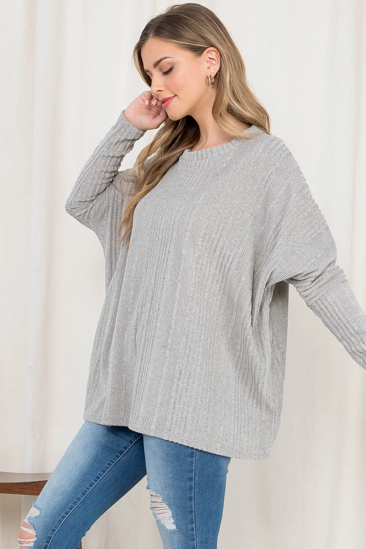 C4-A-1-AD4430 HEATHER GRAY TOP 2-2-2