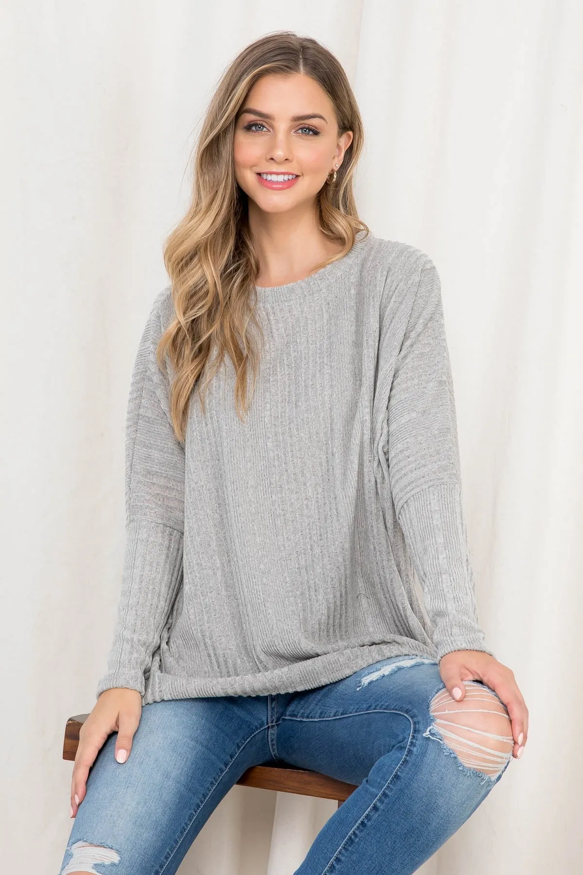 C4-A-1-AD4430 HEATHER GRAY TOP 2-2-2