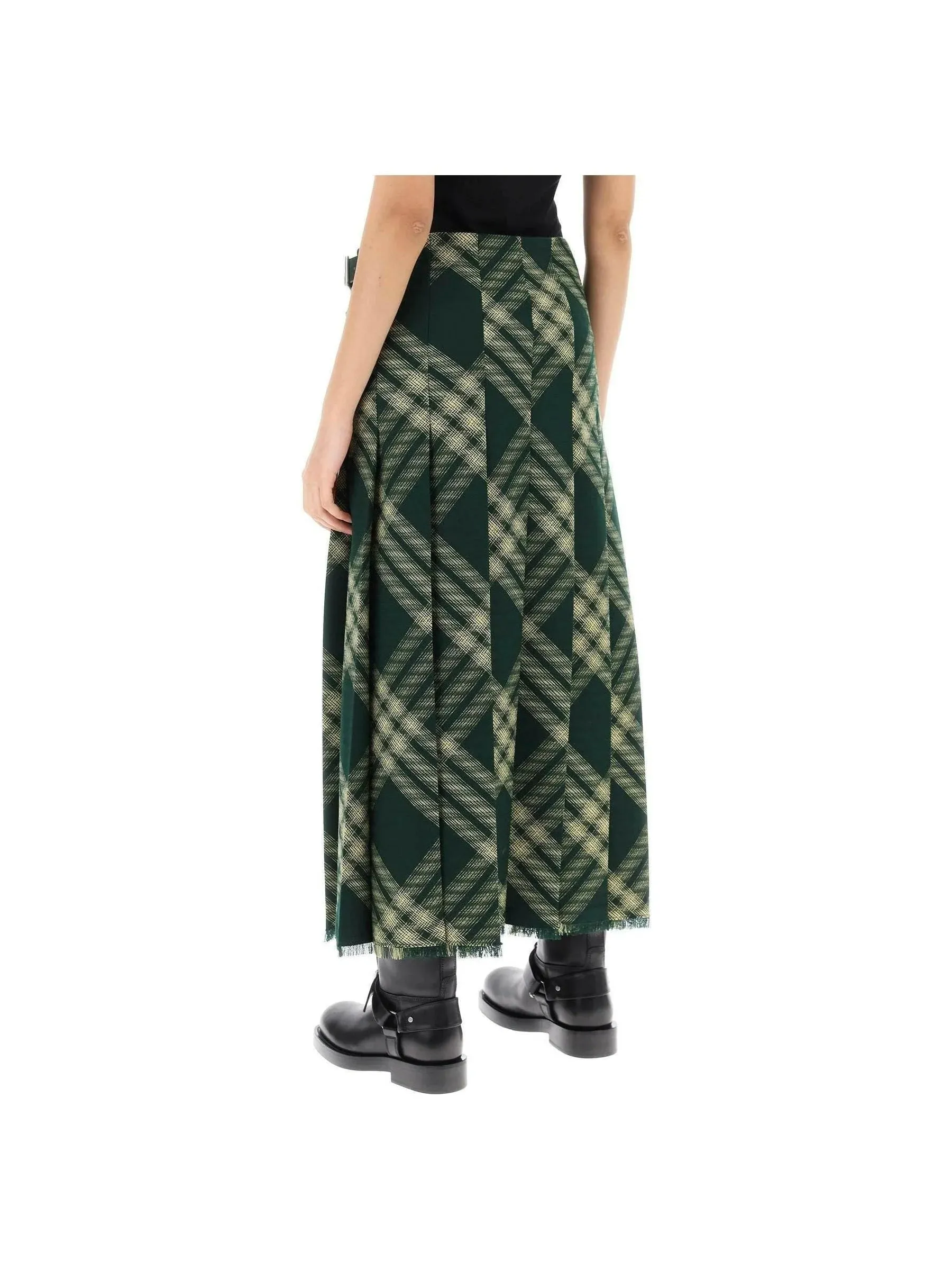 Check Wool Skirt