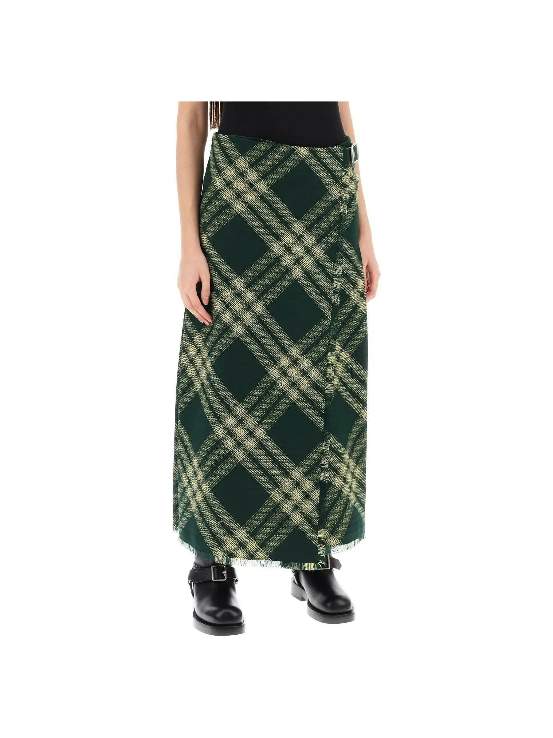 Check Wool Skirt