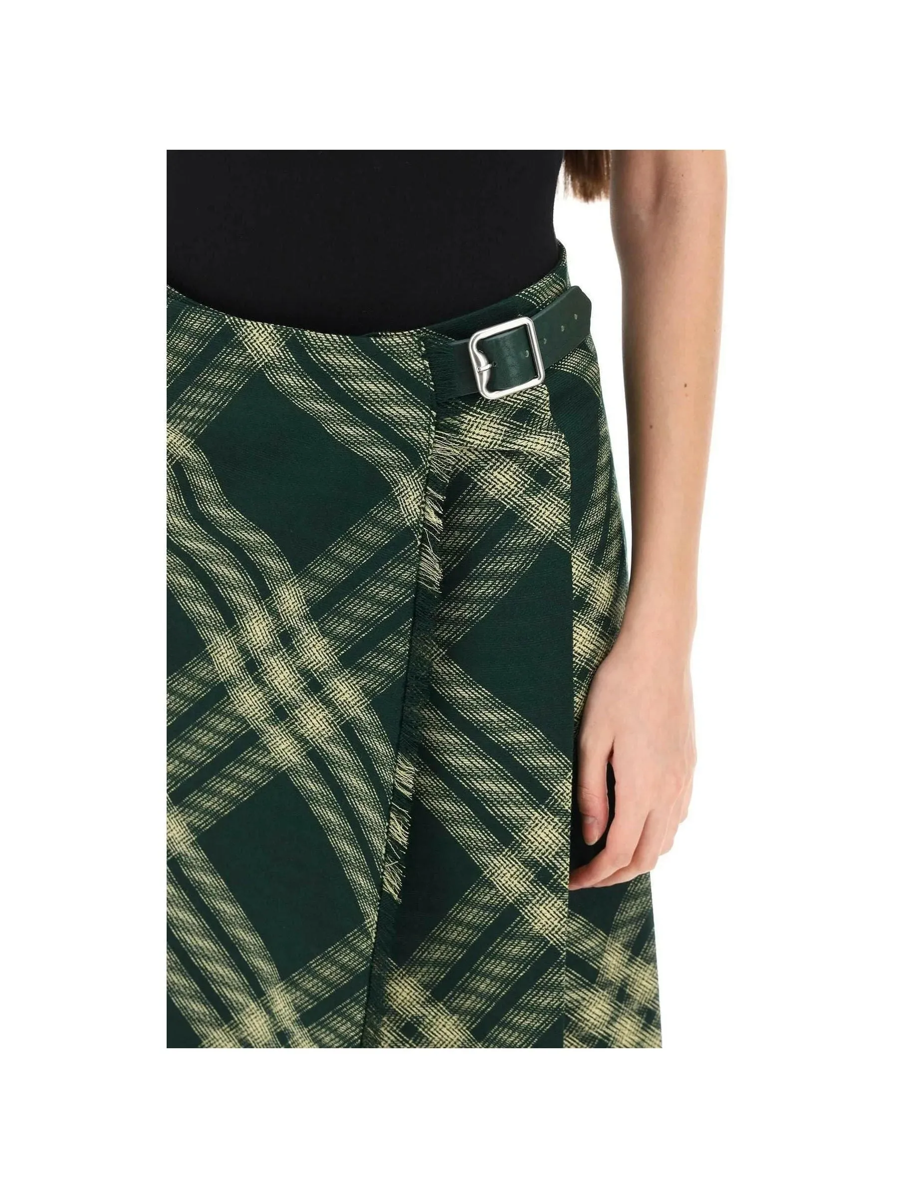 Check Wool Skirt
