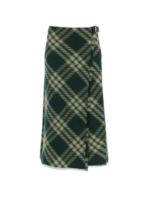 Check Wool Skirt