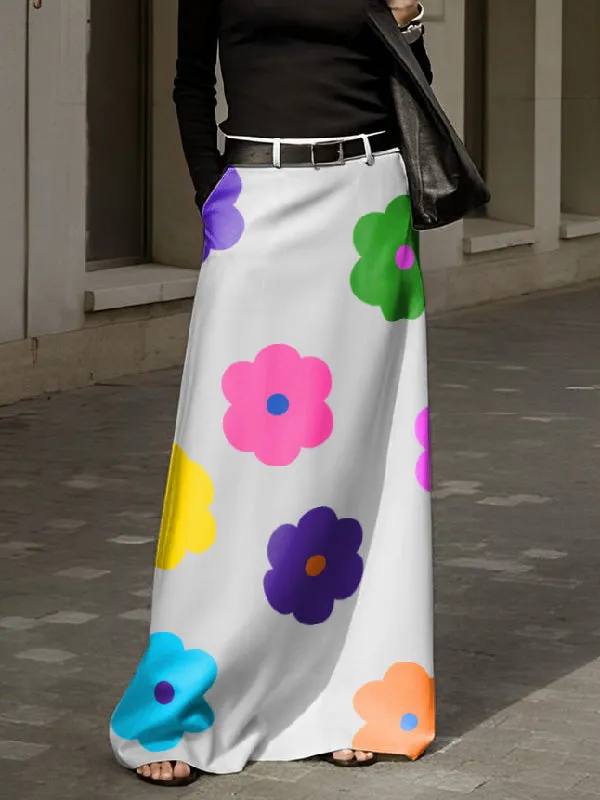 Chicmy-High Waisted Floral Printed Skirts Bottoms