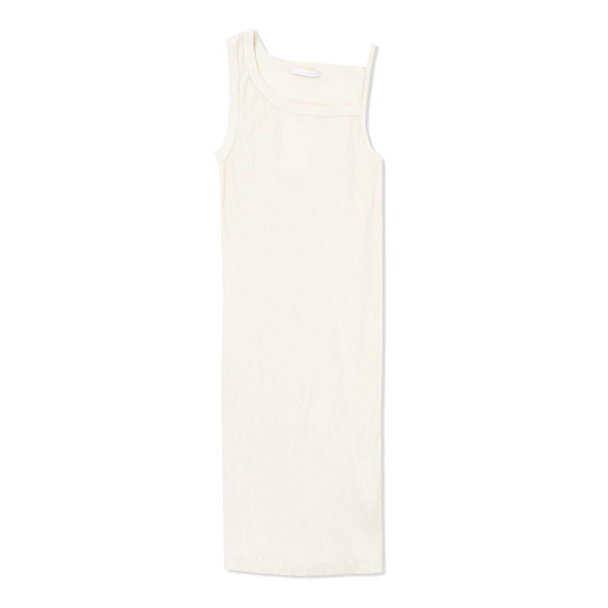 Cotton Rib Asym Tank Dress