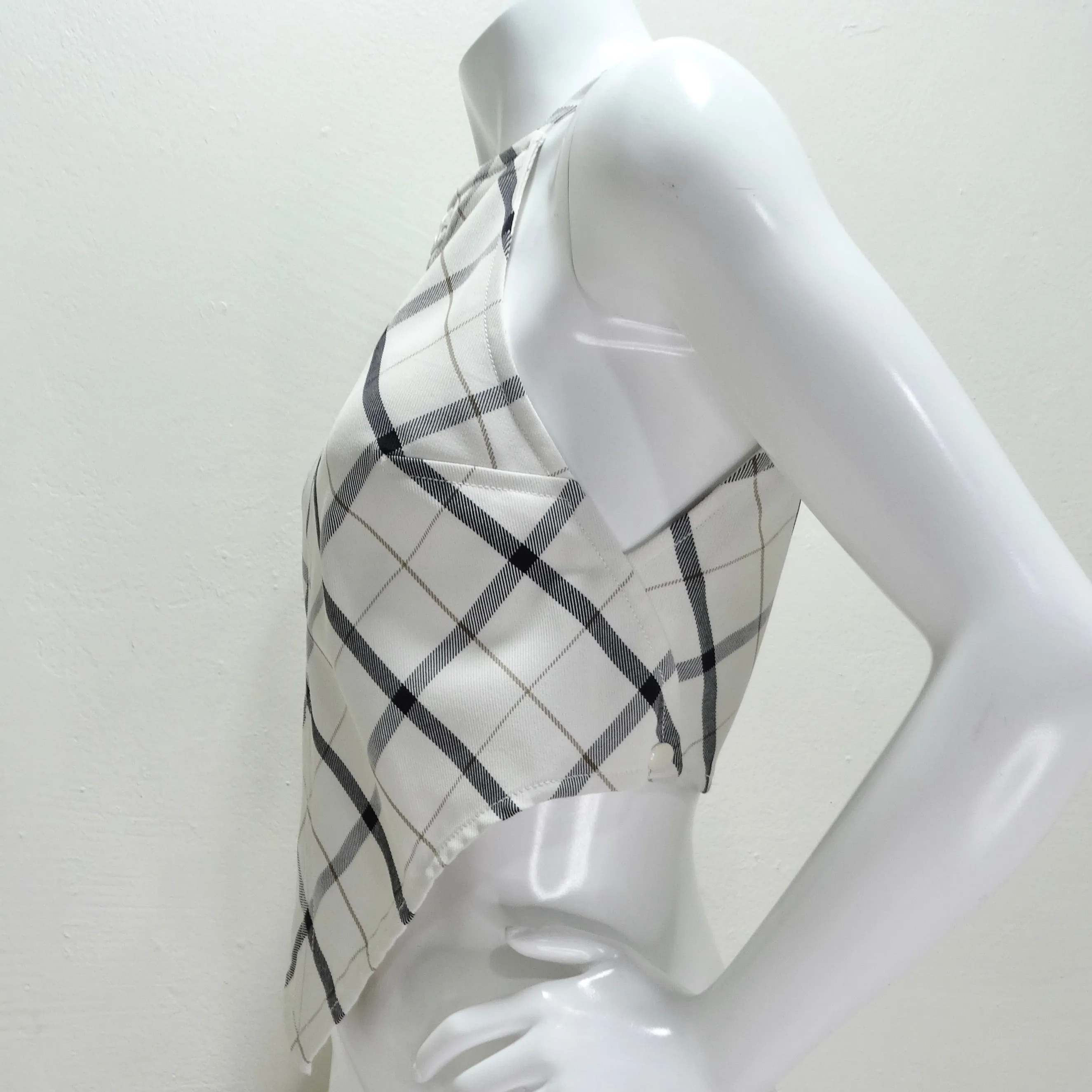 Courrèges Embroidered Logo Checked Tank Top