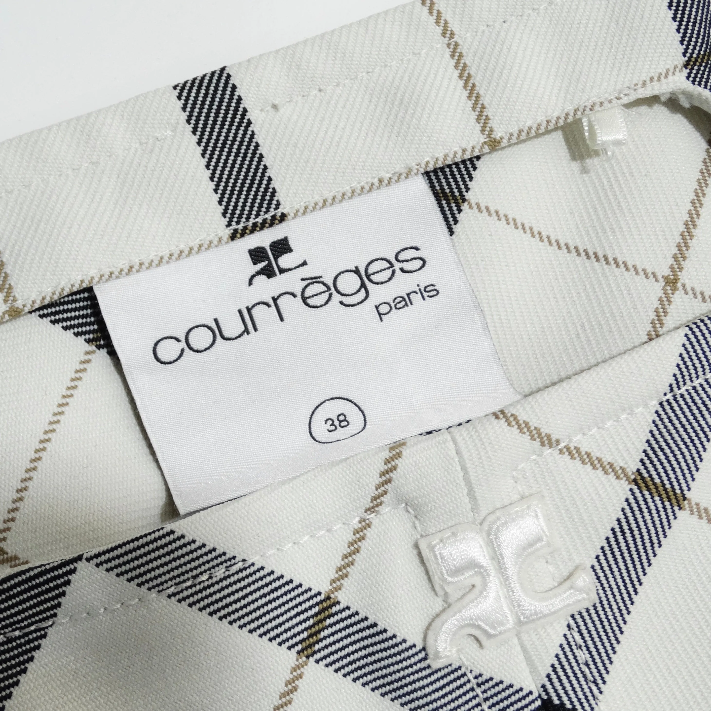 Courrèges Embroidered Logo Checked Tank Top