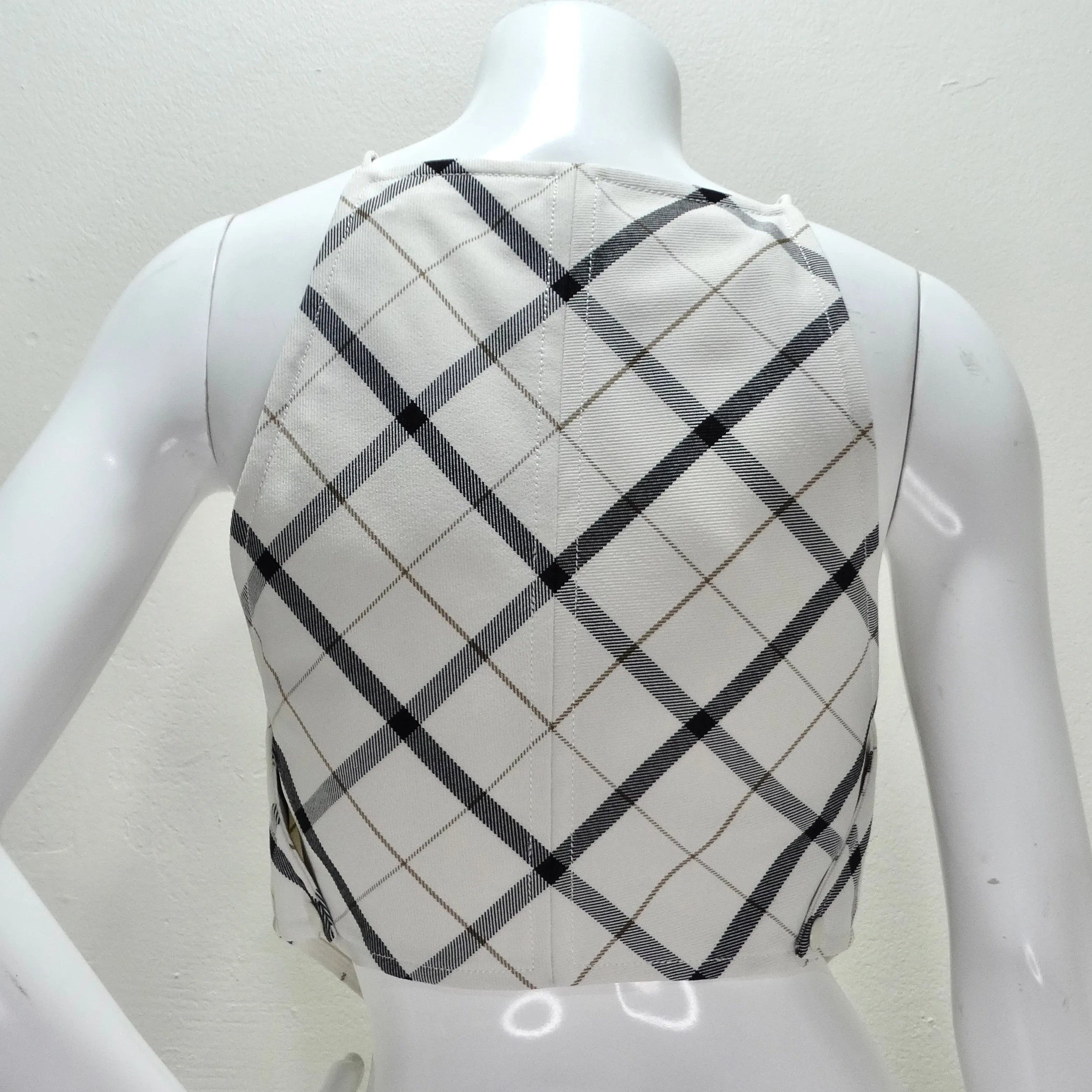 Courrèges Embroidered Logo Checked Tank Top
