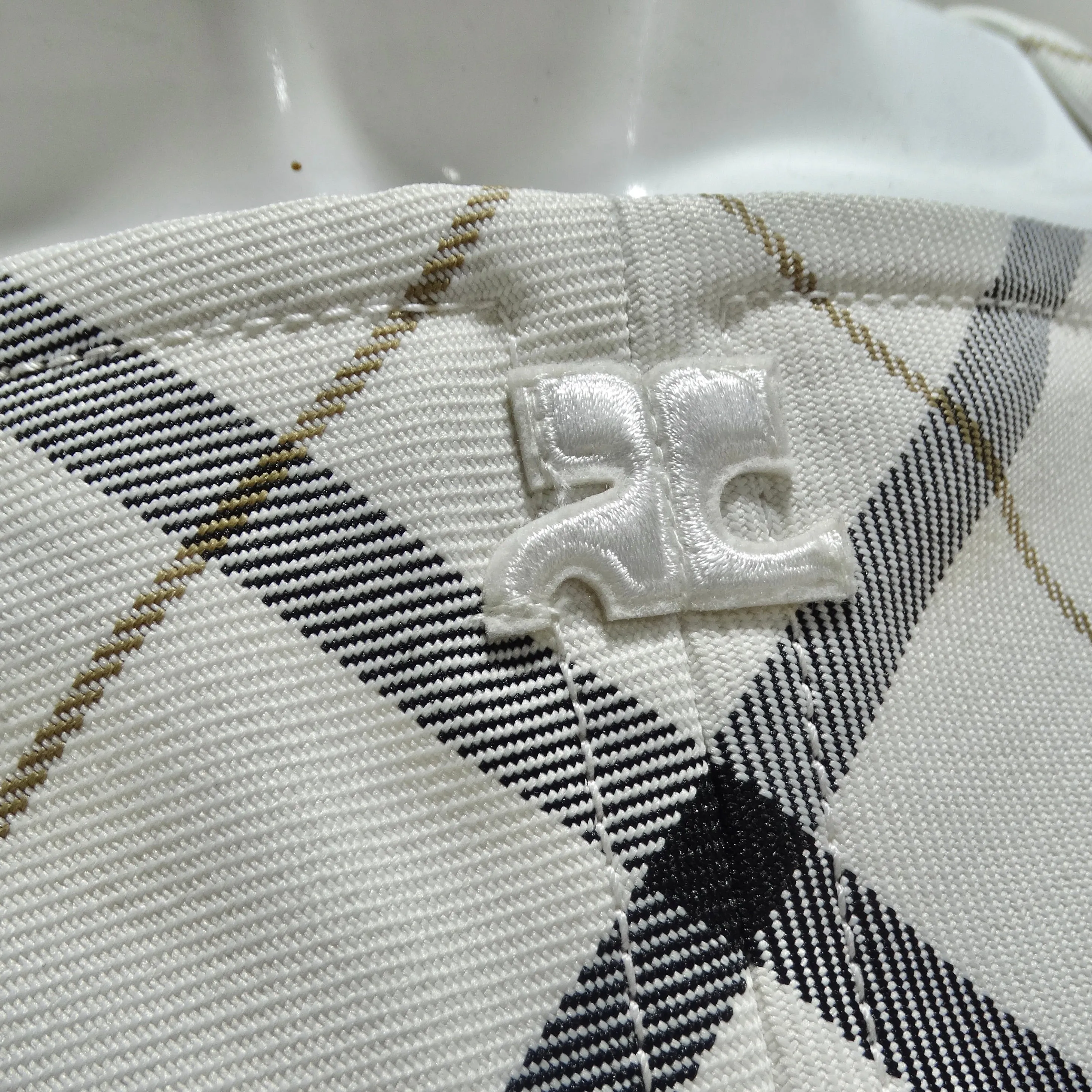 Courrèges Embroidered Logo Checked Tank Top