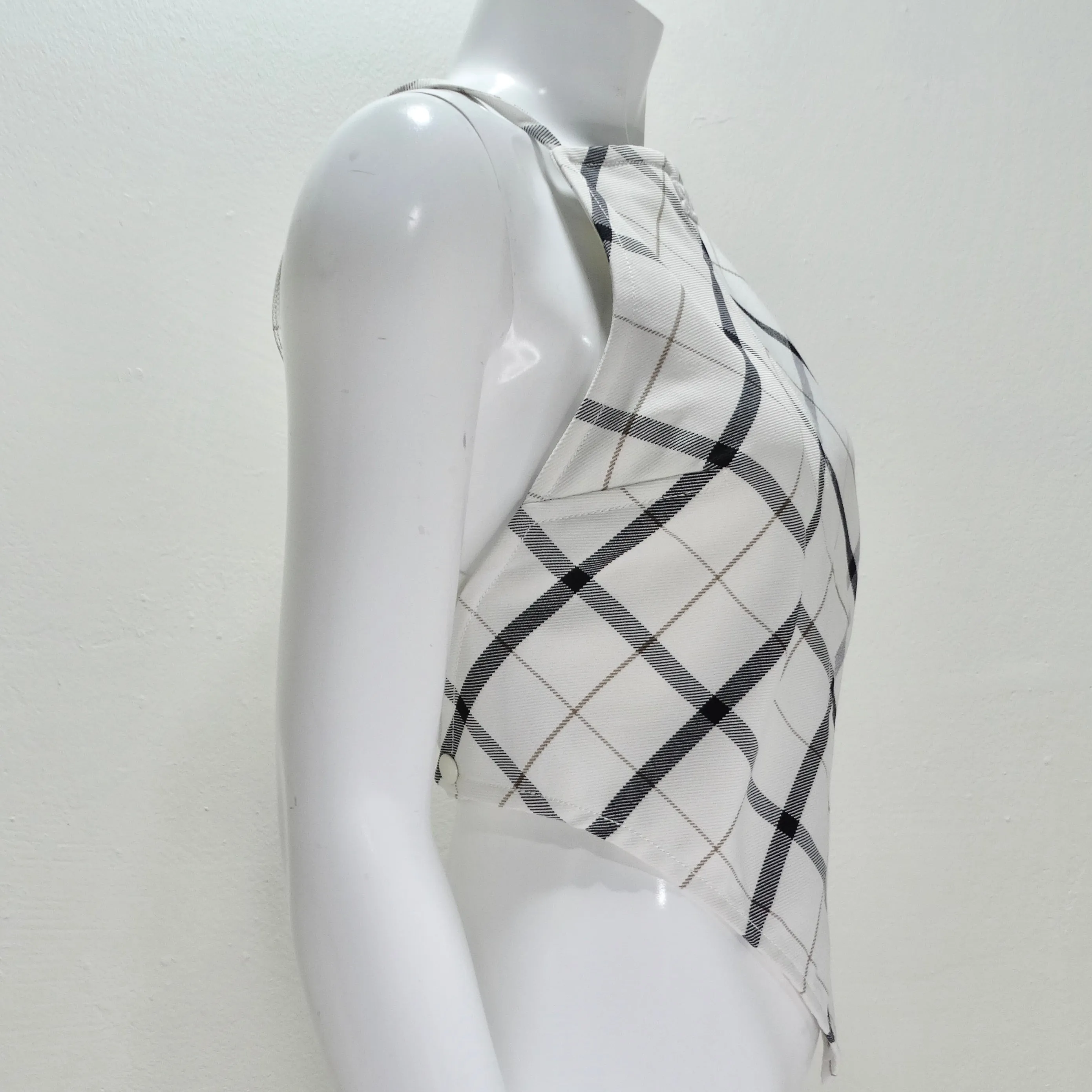 Courrèges Embroidered Logo Checked Tank Top