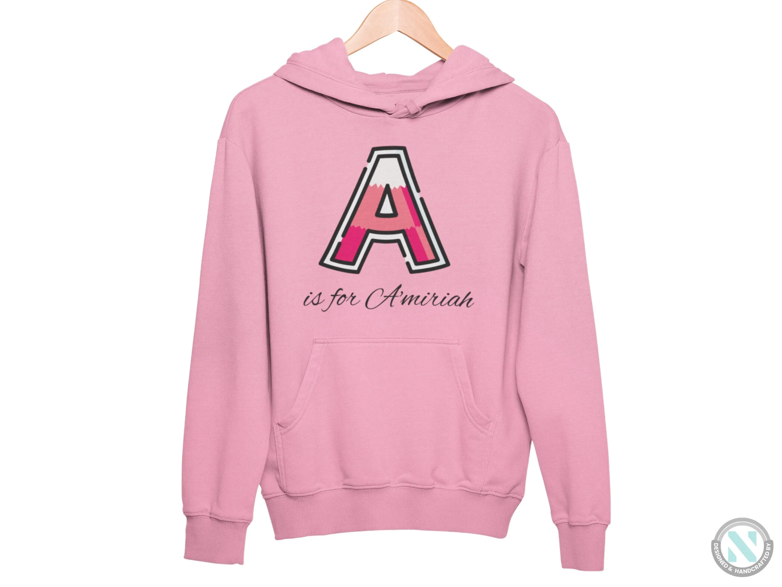 Custom Name Girls Hoodie with Initials A Gift for Toddler Girls Gift
