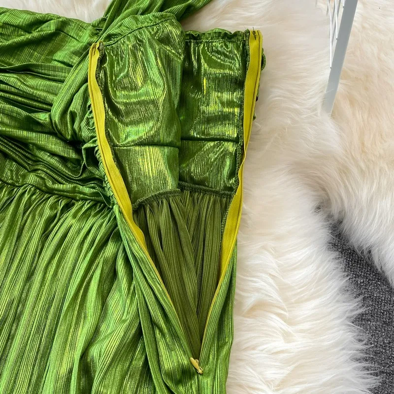 Darcy Halter Neck Strapless Pleated Dress