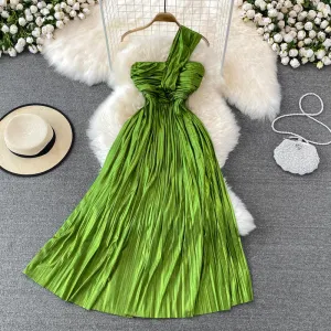 Darcy Halter Neck Strapless Pleated Dress