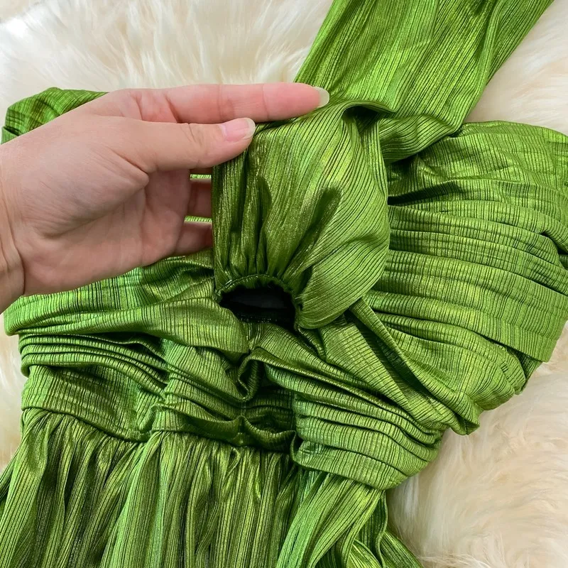 Darcy Halter Neck Strapless Pleated Dress