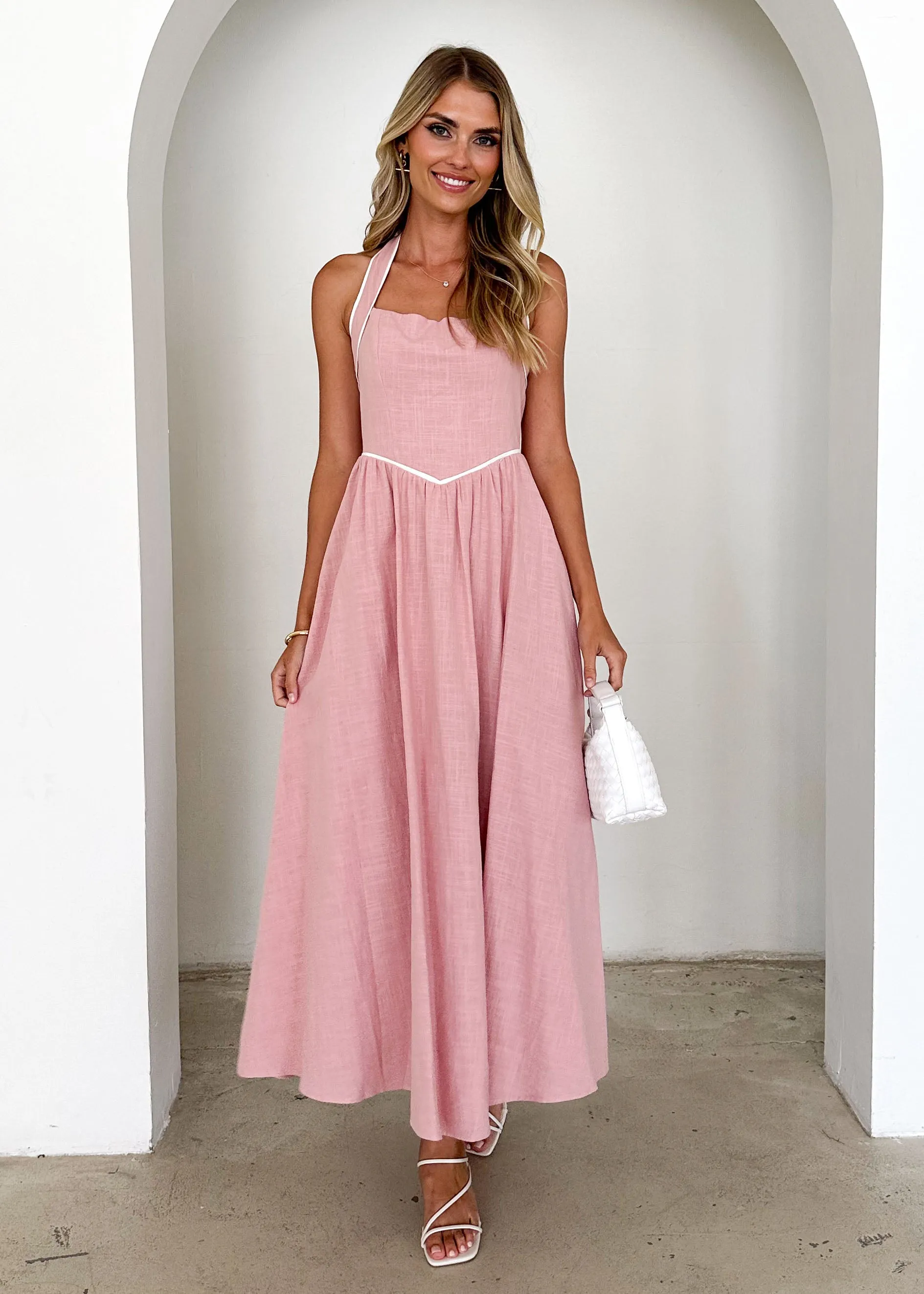 Denise Halter Maxi Dress - Blush