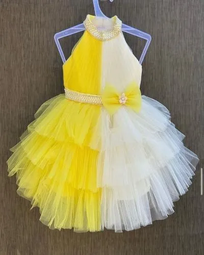 Designer Net Full Flair Kids Frock