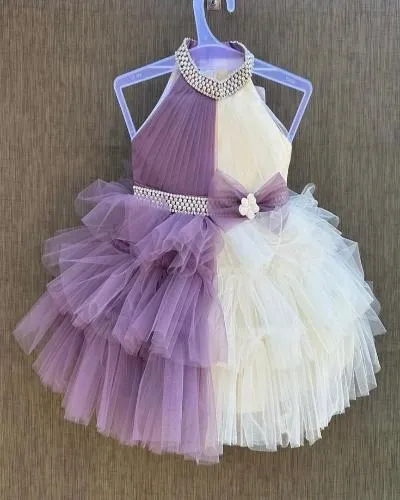 Designer Net Full Flair Kids Frock