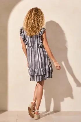 Dress w/Frill and Trims-Black