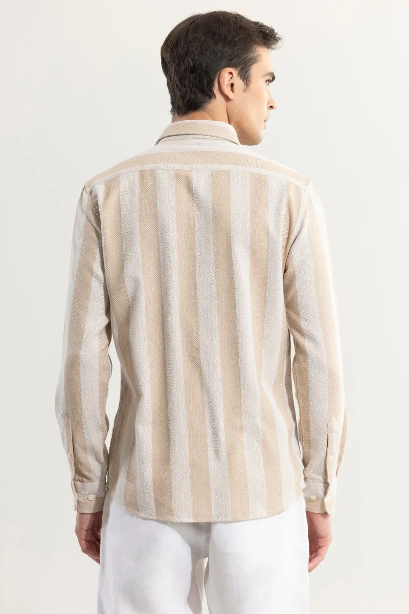 Effortless Elegance Cream Stripe Shirt