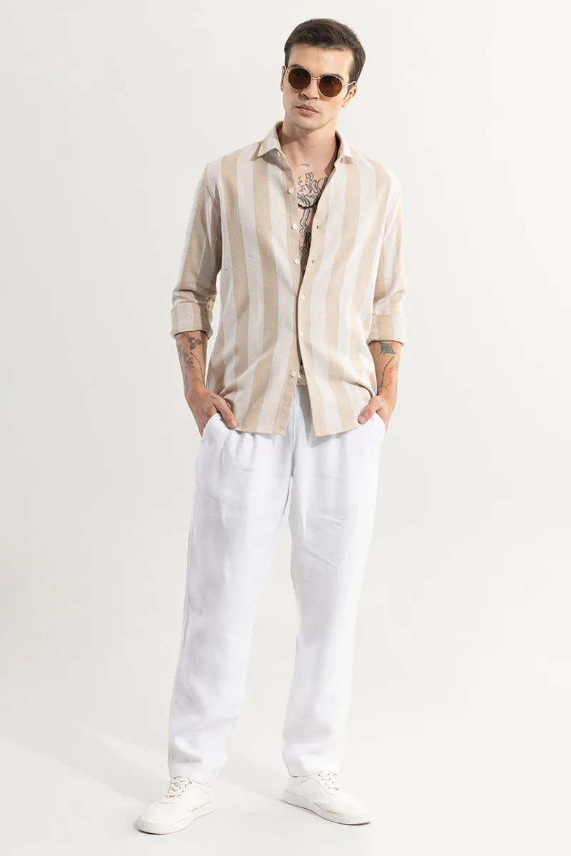 Effortless Elegance Cream Stripe Shirt