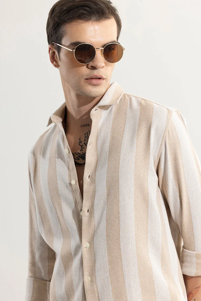 Effortless Elegance Cream Stripe Shirt