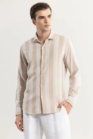 Effortless Elegance Cream Stripe Shirt