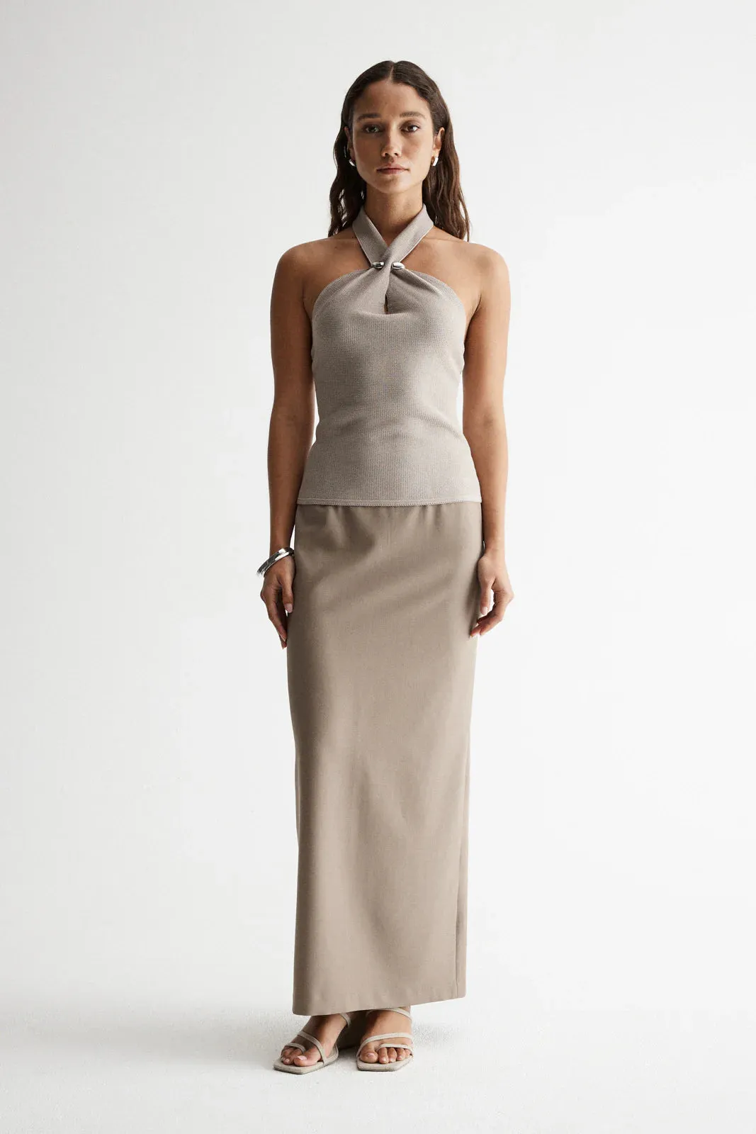 Elka Collective - Zinnia Knit Top (Taupe)