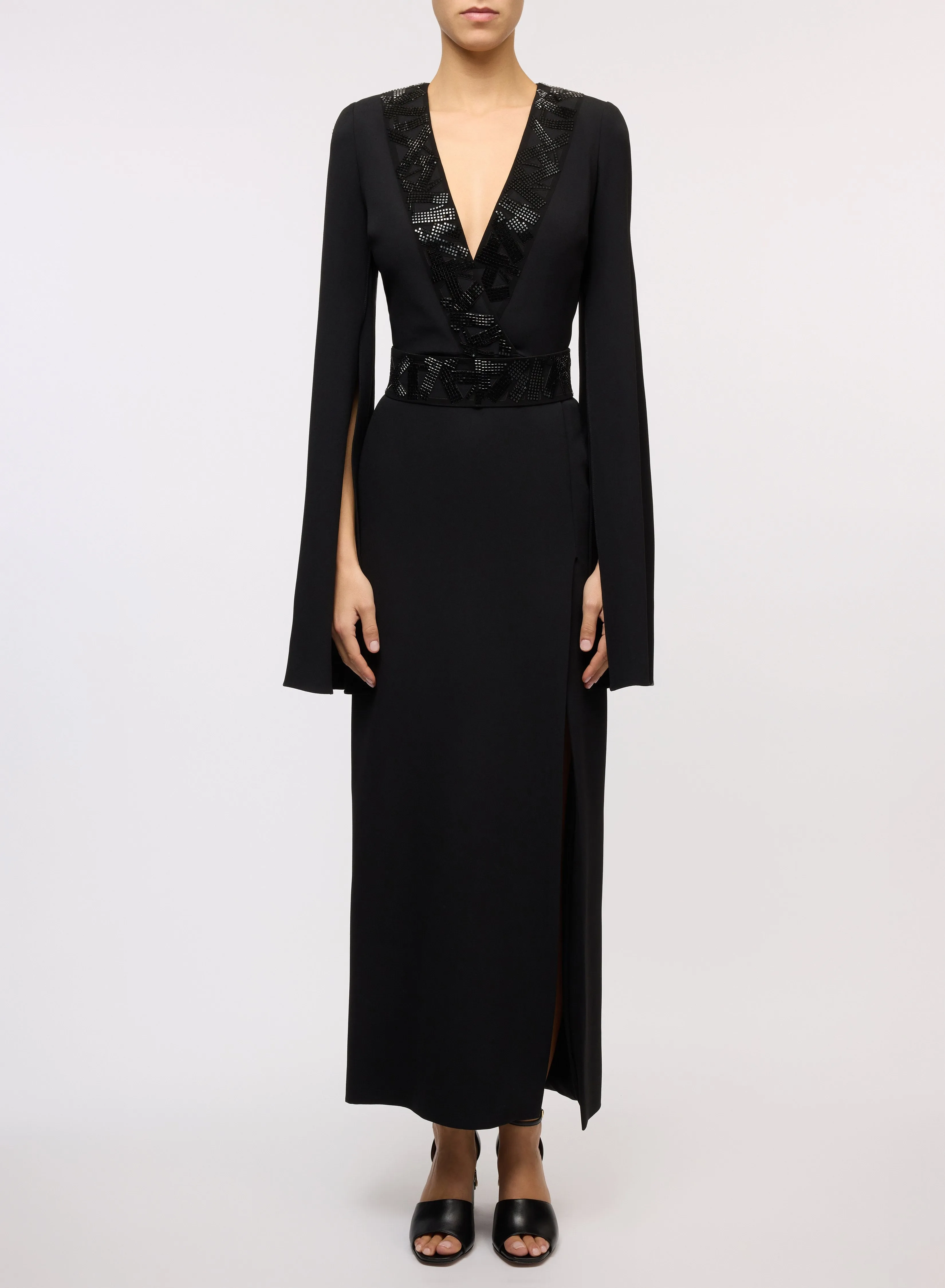 Embellished V-Neck Dress