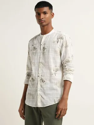 ETA Green Floral Print Resort Fit Shirt