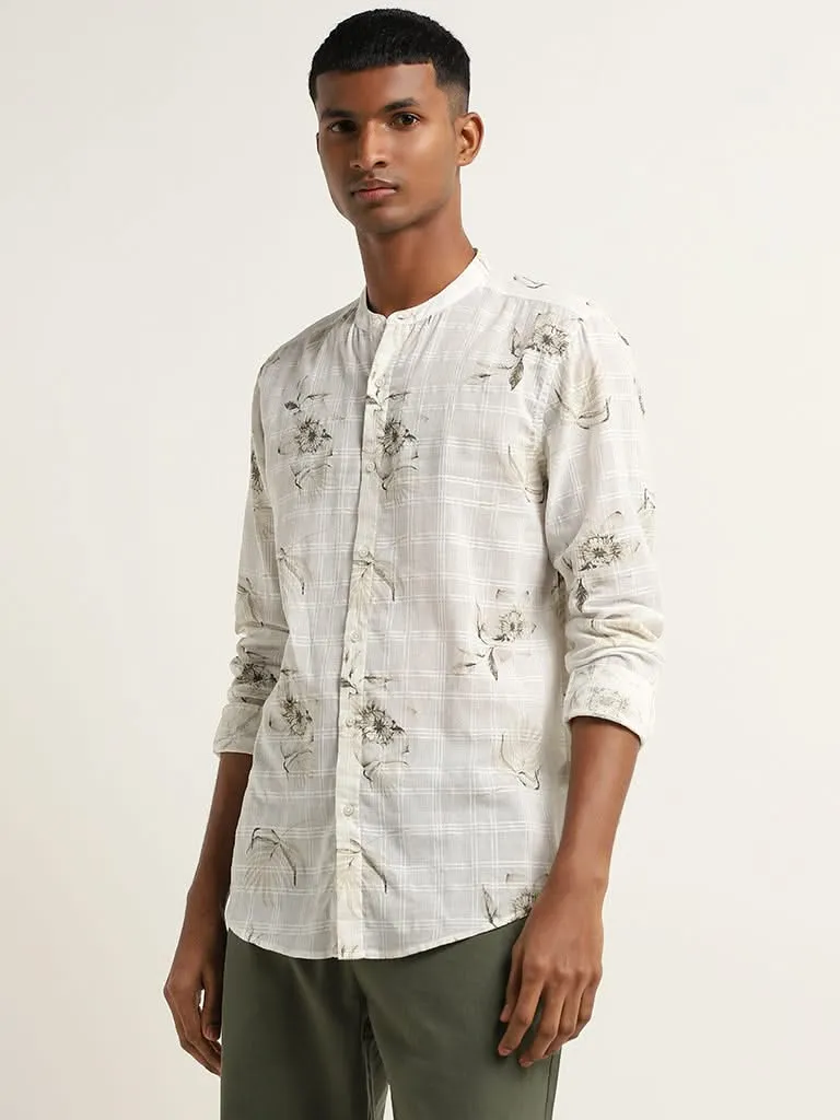 ETA Green Floral Print Resort Fit Shirt