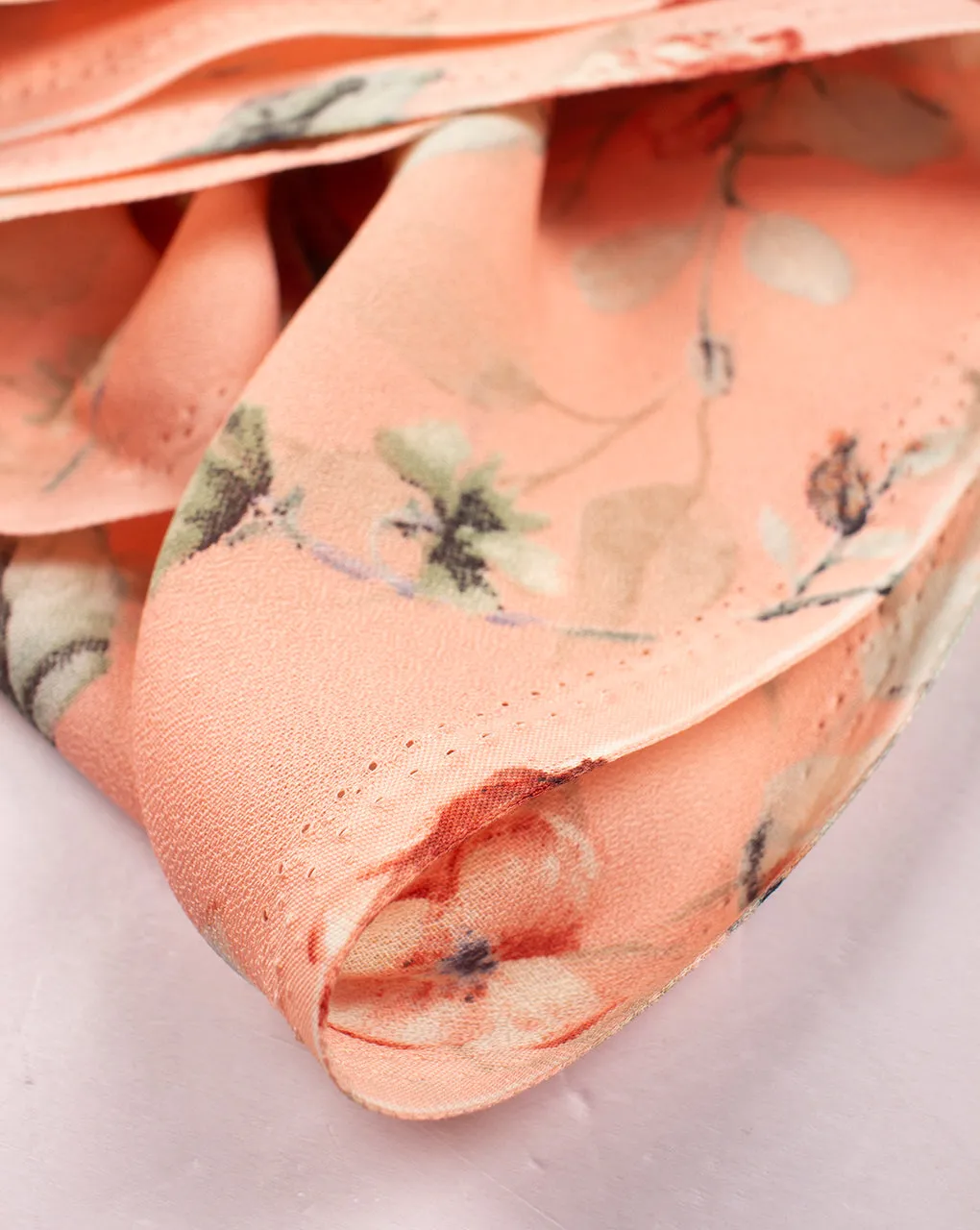 Floral Screen Print Moss Crepe Fabric