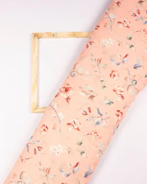 Floral Screen Print Moss Crepe Fabric