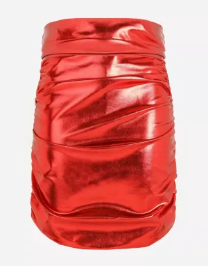 Foiled Draping Miniskirt