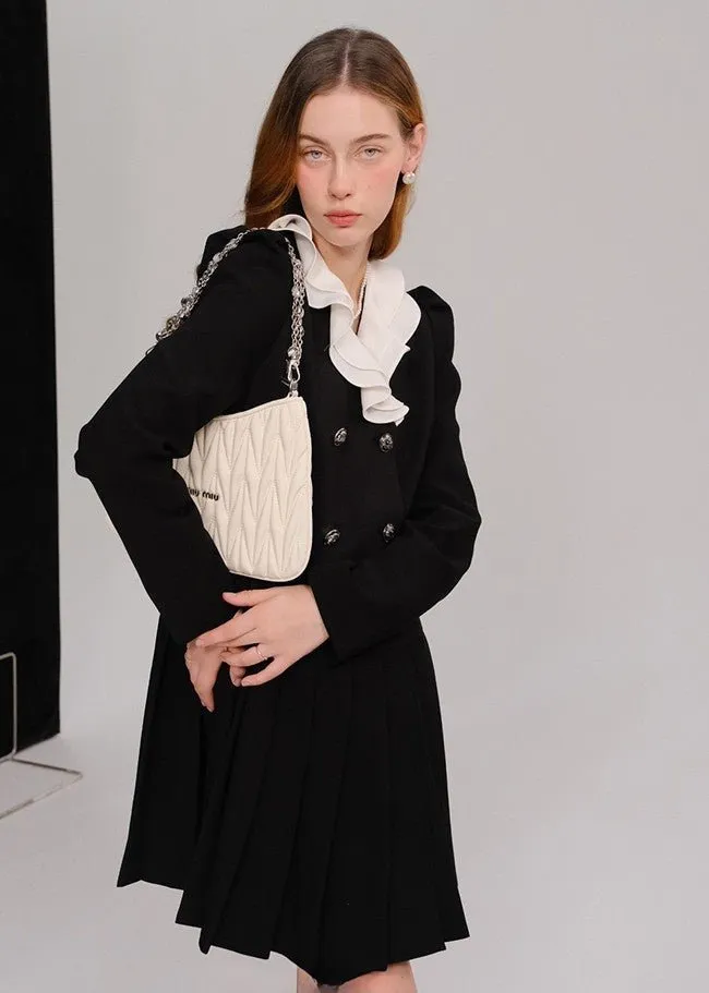 FRILL COLOR RETRO BUTTON DRESS