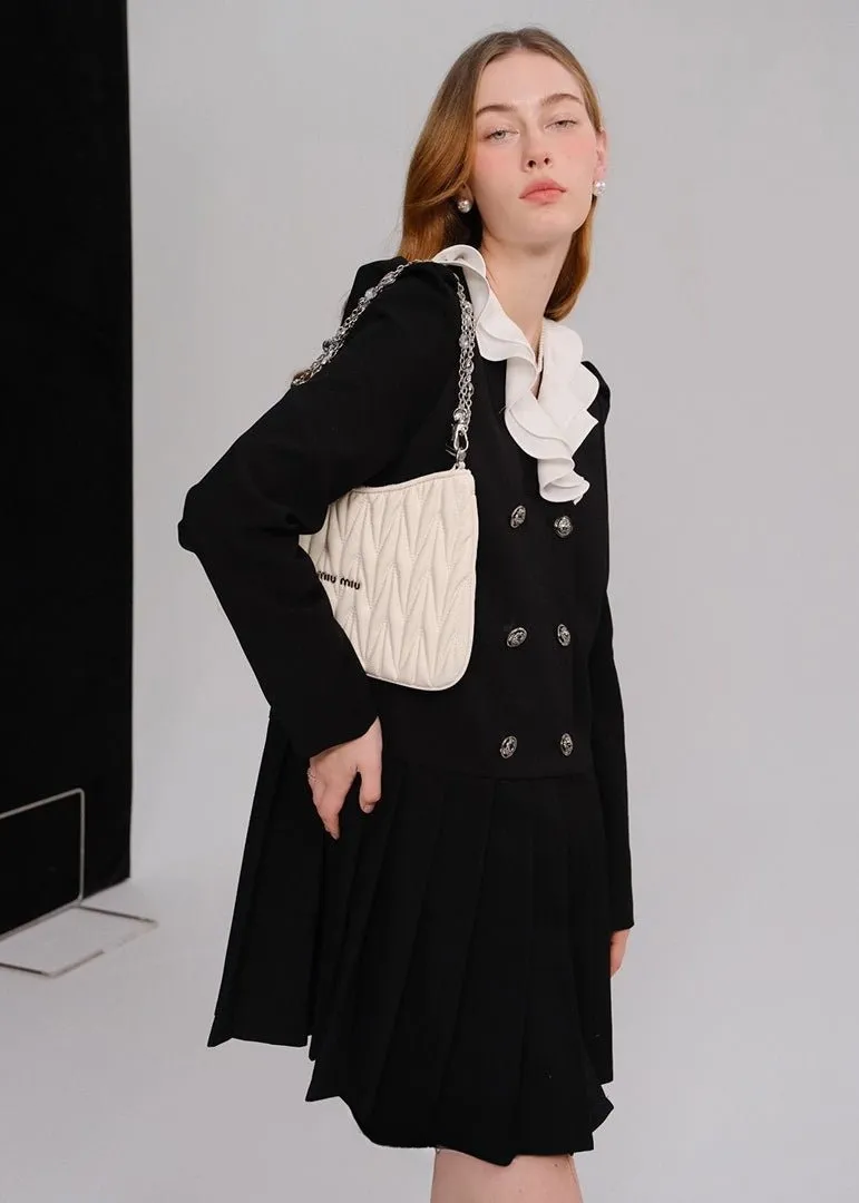 FRILL COLOR RETRO BUTTON DRESS