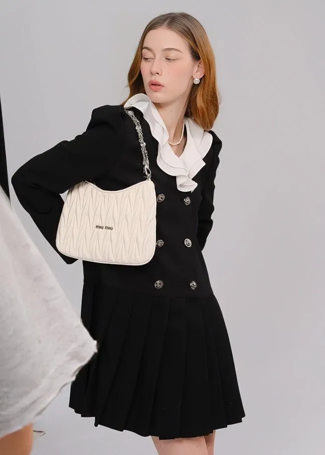 FRILL COLOR RETRO BUTTON DRESS