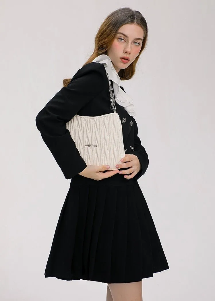 FRILL COLOR RETRO BUTTON DRESS