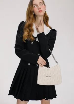 FRILL COLOR RETRO BUTTON DRESS