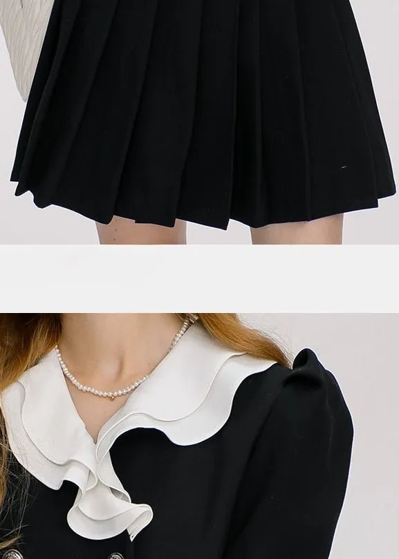 FRILL COLOR RETRO BUTTON DRESS