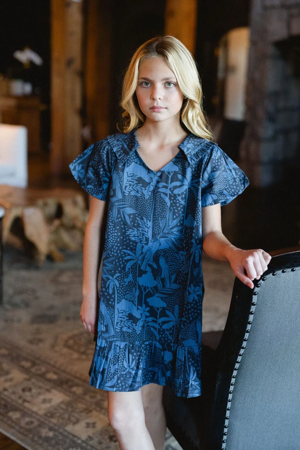 Girls Penelope Dress- Dutch Blue