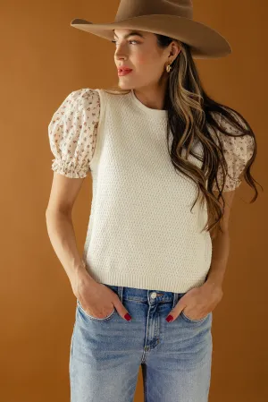 Gracie Floral Sleeve Sweater Blouse