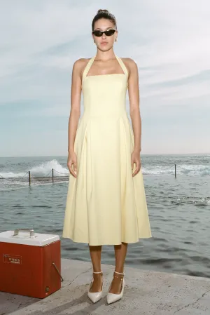 Juana Halter Midi Dress - Lemon