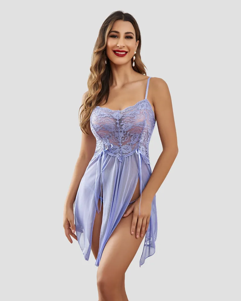 Lace Babydoll Dress Strap Sleepwear