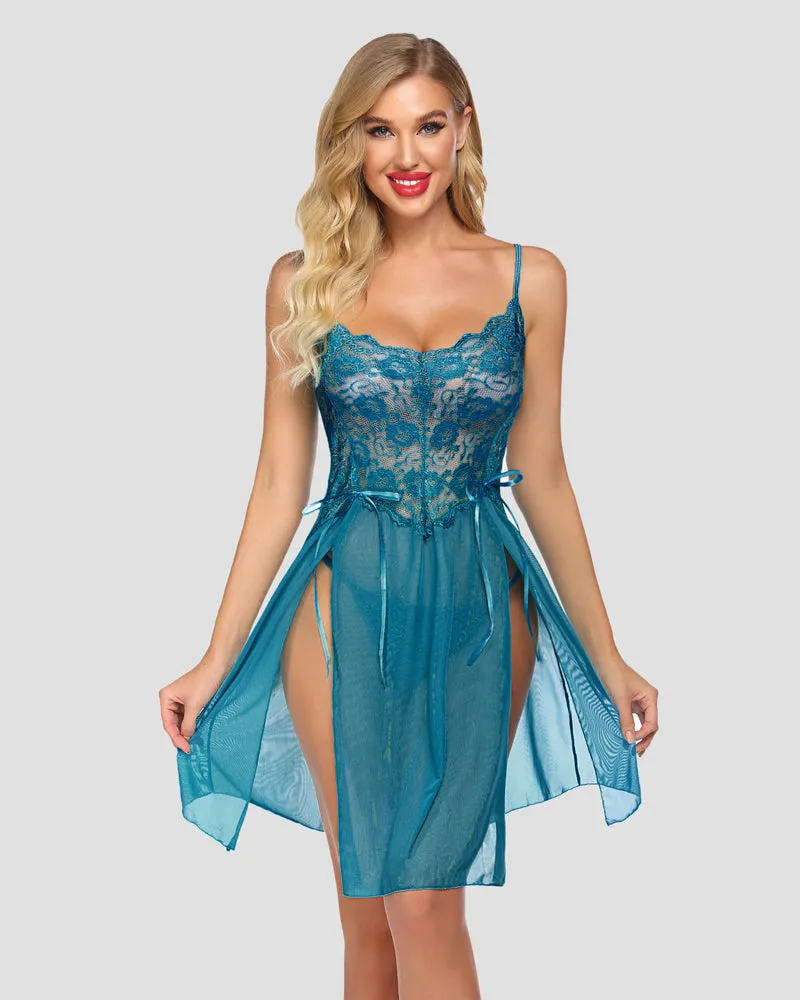 Lace Babydoll Dress Strap Sleepwear