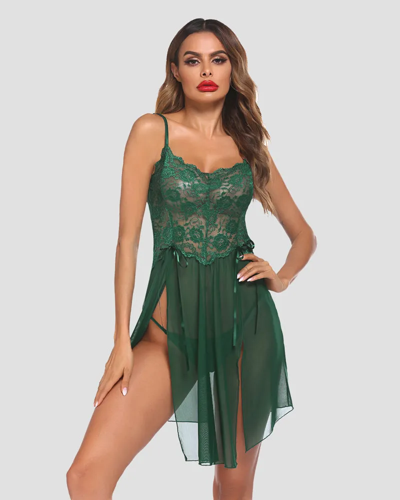 Lace Babydoll Dress Strap Sleepwear